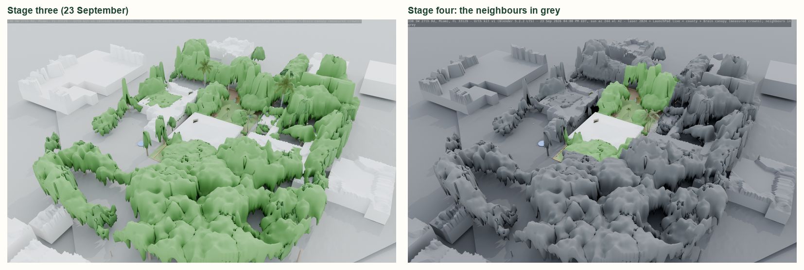 Stage three and stage four aerials of 330 SW 27th Rd side by side