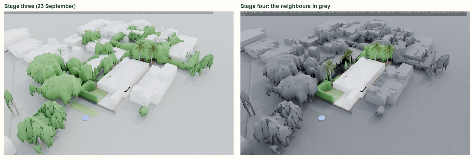 Stage three and stage four aerials of 460 SW 21st Rd side by side